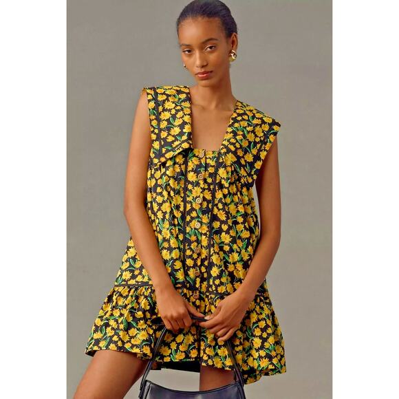 Anthropologie Dresses & Skirts - NWT Maeve Cottagecore Collared Poplin Swing Mini Dress Sz S